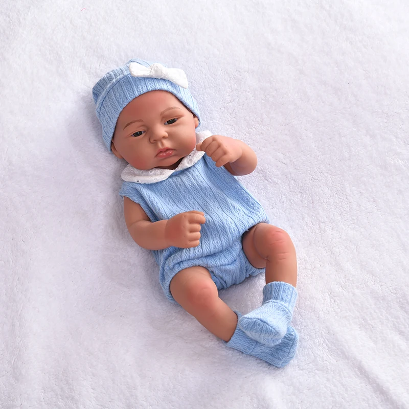 16inch Full Body Silicone Bebe Reborn Doll Soft Dolls Lifelike Baby Vinyl Bebe Doll Cute Reborn Baby Doll For Girls Doll Toys