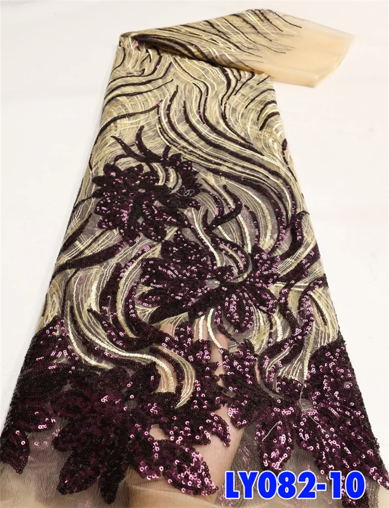 African Sequins Net Lace Fabric 2023 Gold High Quality Lace Elegant Nigerian Wedding Fabrics Sewing French Tulle Lace
