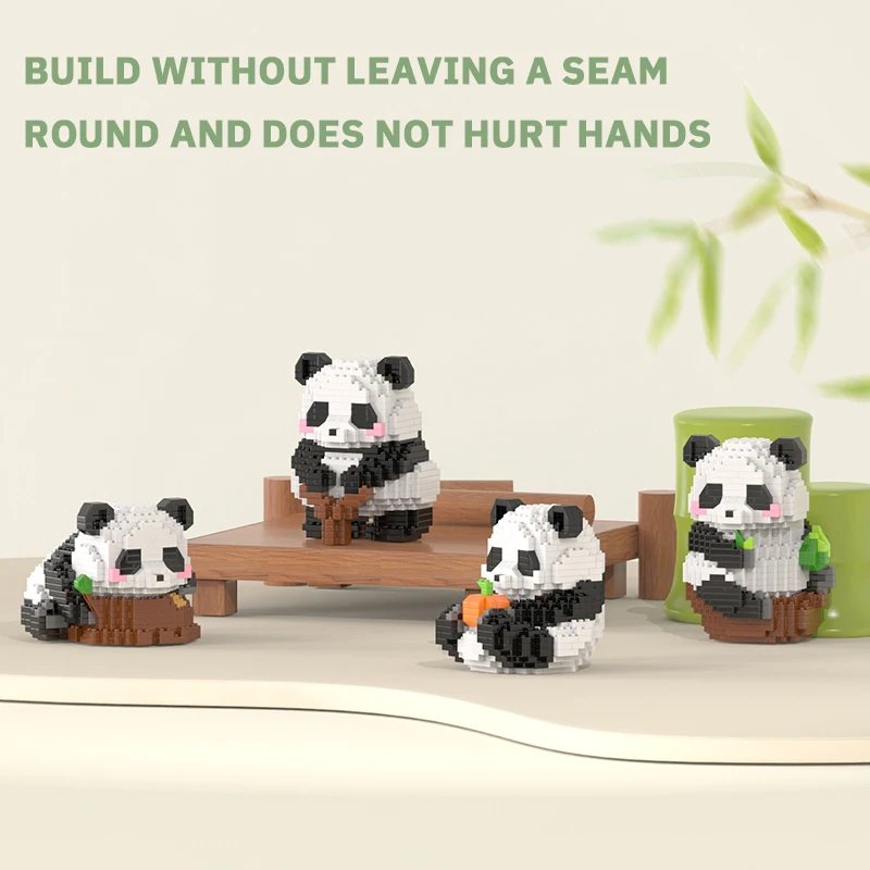 Creative Diy Animal Assemable Building Blocks Cute Panda Mini Diamond Blocks Model Birthday Gift Children's Day Toy