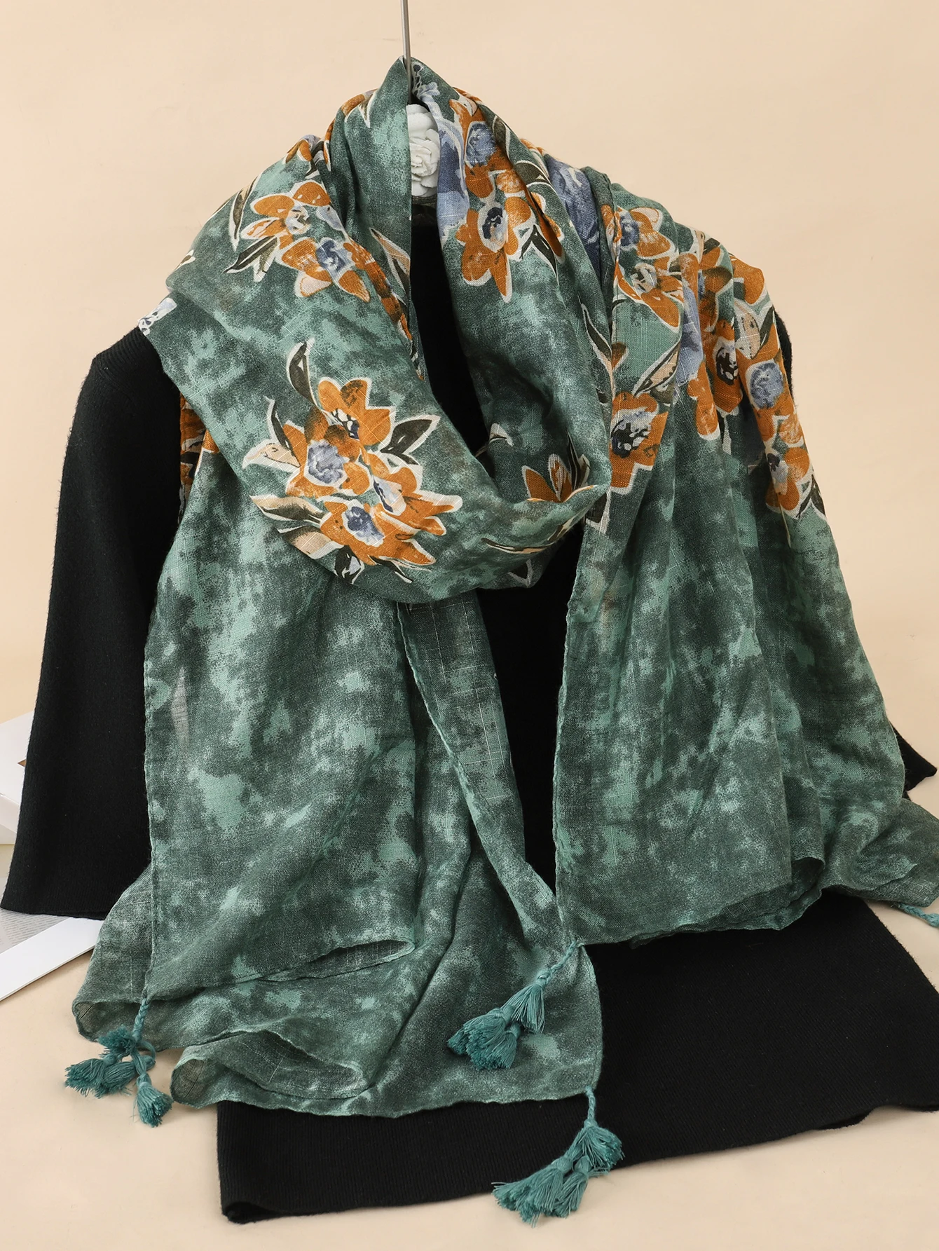 2023 Women Scarf flower print Hijab soft Shawls and Wraps Tessale Female Foulard 2025 Sun new Shawl pashmina Bandana Headscarf