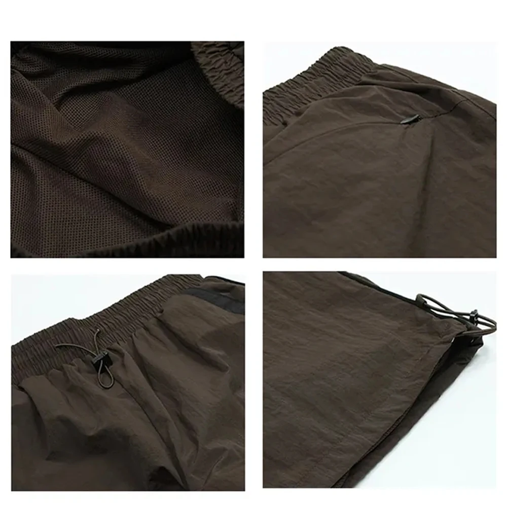 2025 HOUZHOU Baggy Pants for Men Parachute Vintage Oversize new Joggers Haruku Streetwear Sweatpants Black Wide Leg Trousers Male