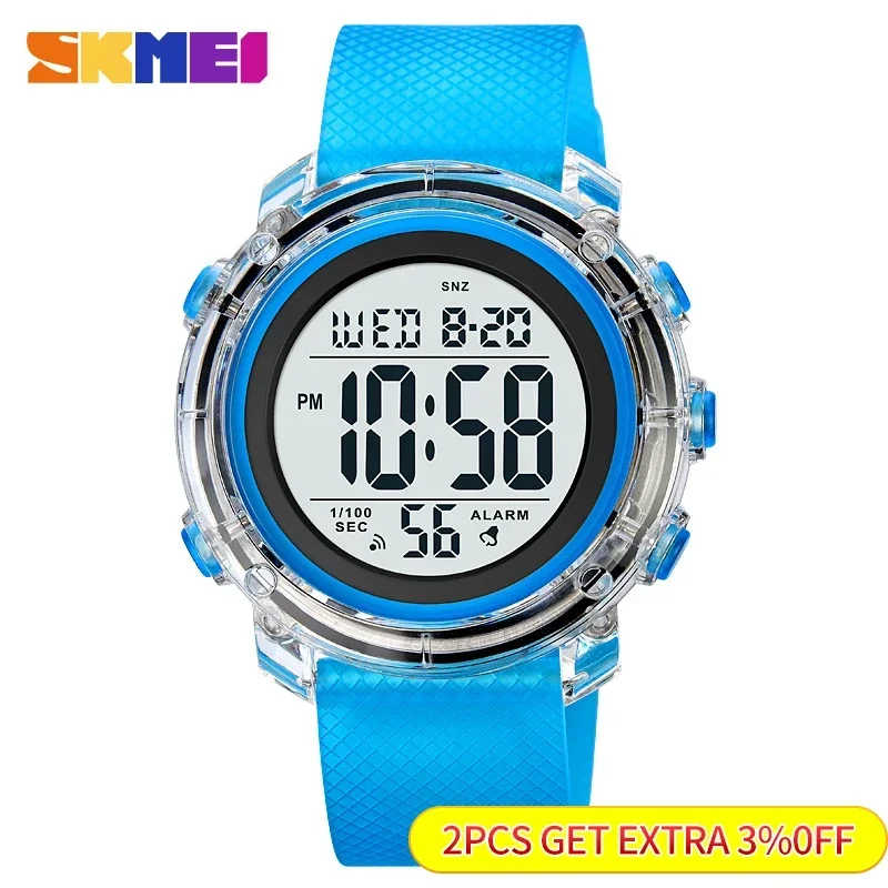 SKMEI 1996 Calendar Clock reloj hombre Japan Digital movement LED Light Watch Mens Women 5Bar Waterproof Countdown Wristwatches