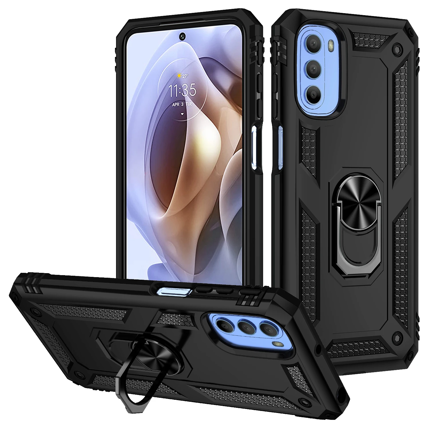 Case for new 2025 Motorola Moto G31 G41 Shockproof Bumper Armor Protective Magnetic Holder Ring Case Cover for Moto G 31 41