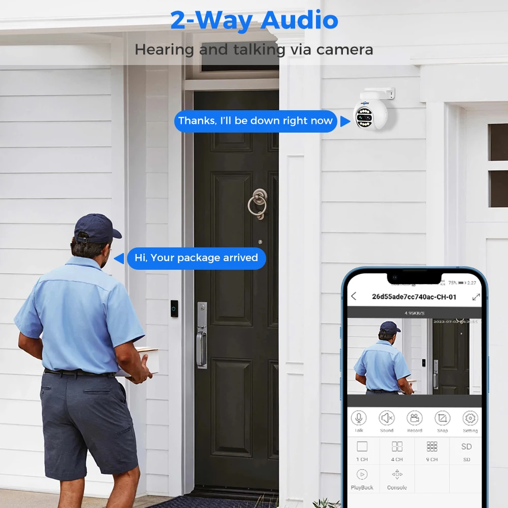 Hiseeu POE IP Camera 8X Zoom 4K 4MPx2 Dual Lens PTZ CCTV Security Video Surveillance Camera System XMeye 2 Way Audio Cameras