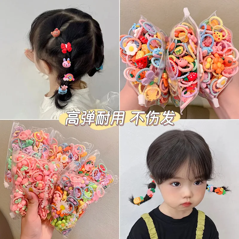 20Pcs Children's Rubber Band 2025 Does Not Hurt The Hair Elastic Good Girl Baby Head Rope Small new Tie Hair Chirp Scrunchies Headdress