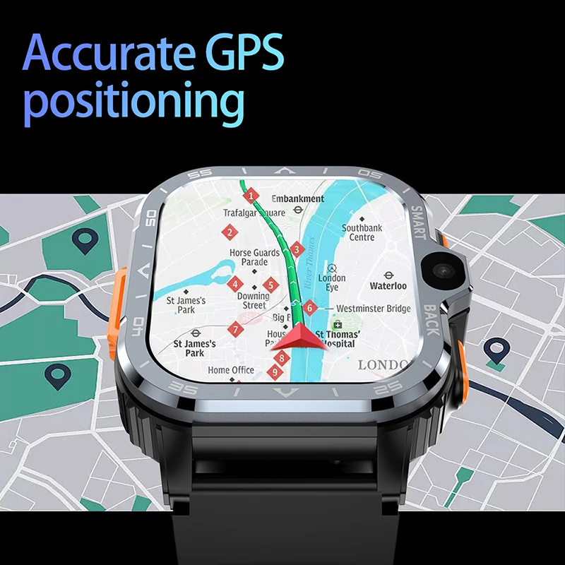 2.03 inch 4G NetworK Smart Watch GPS Wifi SIM NFC Dual Camera Rugged 16G 64G ROM Storage Google Play IP67 Android Smartwatch