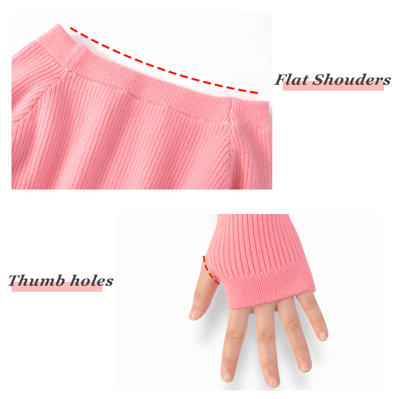 Girls Ballet Dance Sweater Elastic Flat Shoulder Sweater Teen 2025 Children Autumn Winter Pullovers new Long Sleeve Knitwear