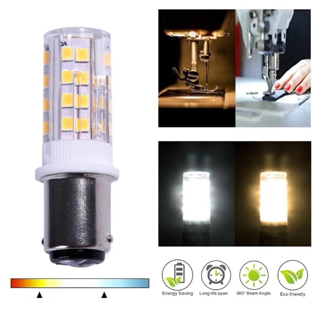 1~10PCS Ba15d Double Contact Bayonet Base LED Corn Bulb LED Light Bulb 220V For Sewing Machine Pfaff, Singer, Privilege, Bernina