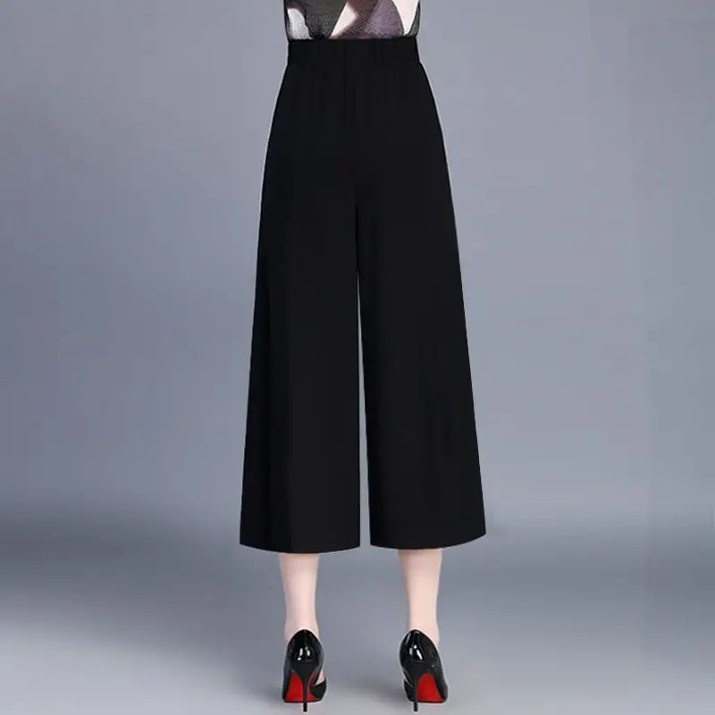 new Summer High Waist Loose Straight Pants Solid Color Plus Size Versatile Wide Leg Trousers 2025 Simplicity Casual Women Clothing