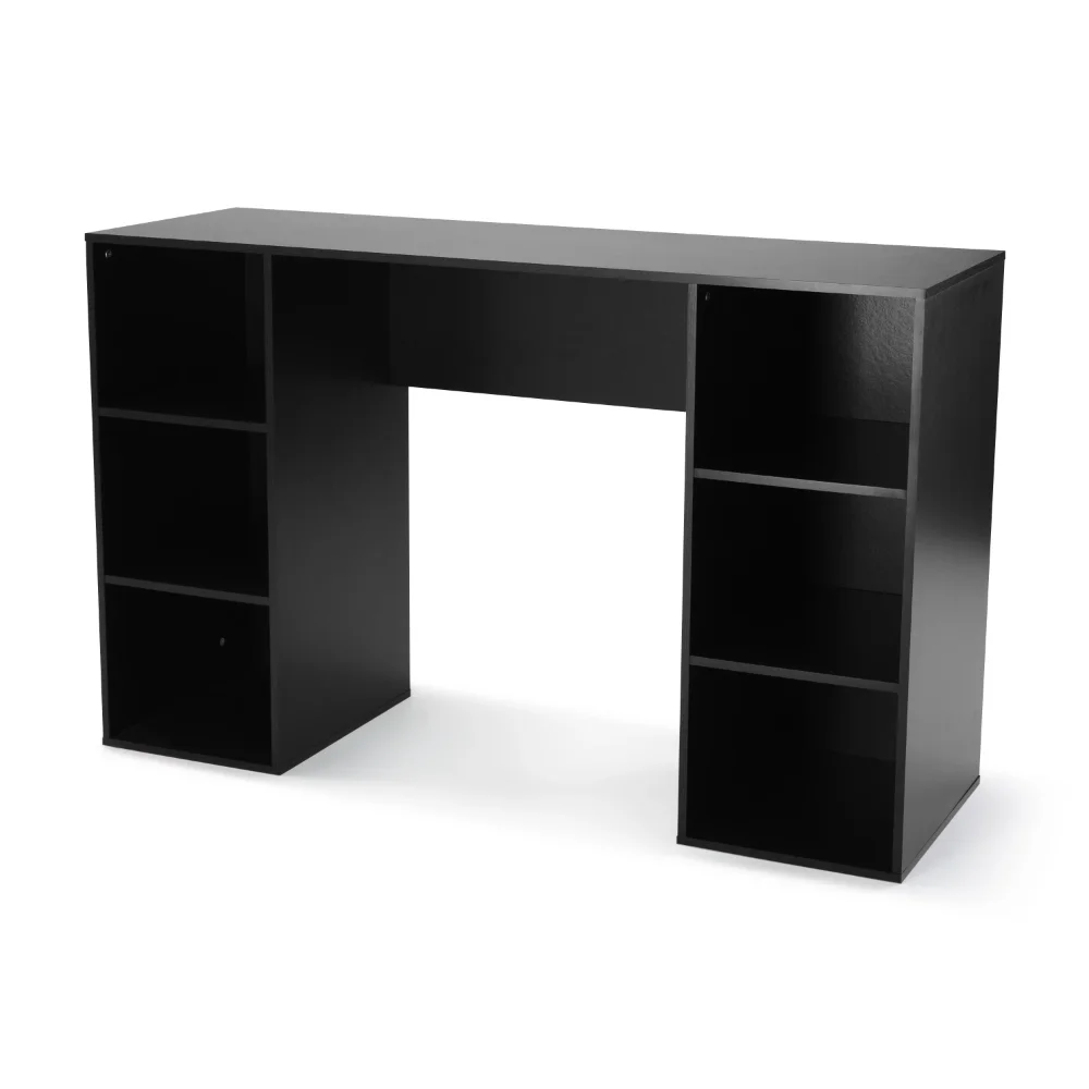 Mainstays 6-Cube Storage Computer Desk True Black Oak office furniture laptop table computer desk