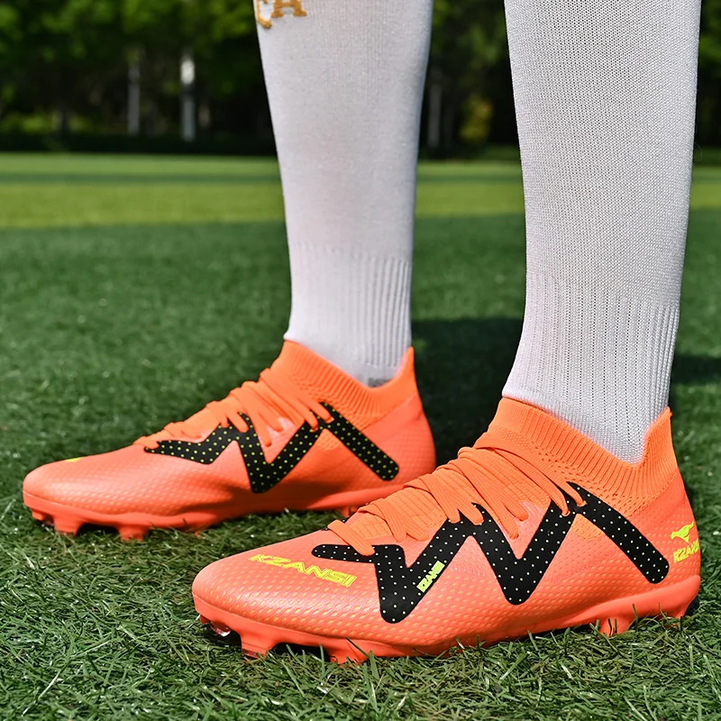Soccer Shoes Men Kids Professional Football Boot Grass Outdoor Non-Slip Breathable Multicolor Trainning Sneakers Size 34-45