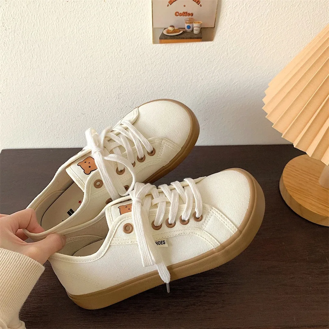 Canvas Designer Women Low Top Wide Toe Lace Up Trainers Shoes 2023 Red Blue Sneakers New Girls Tenis Plimsolls