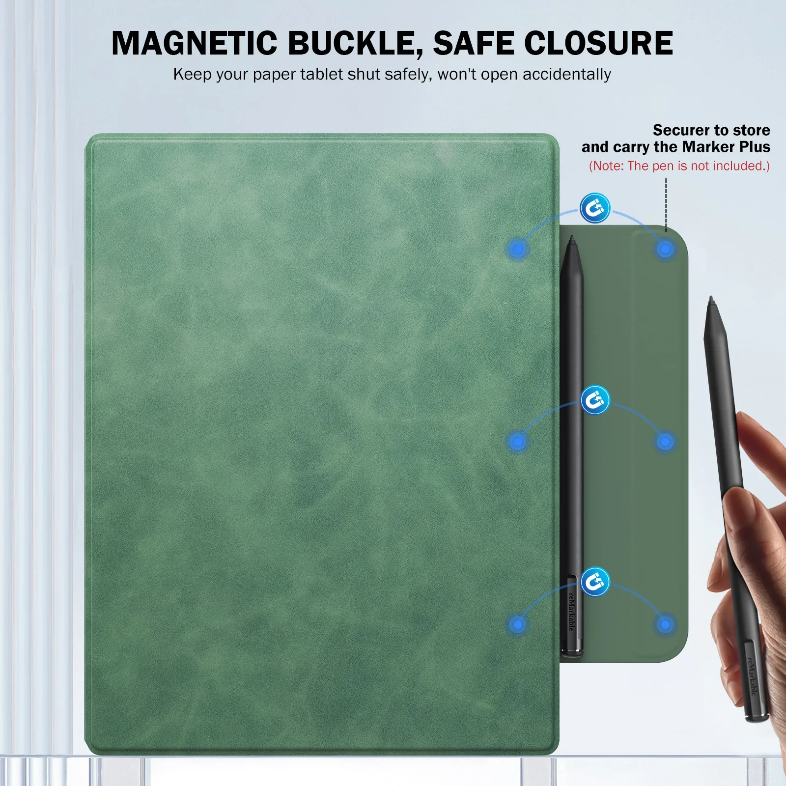 MoKo for Remarkable 2 Tablet Case,Lightweight Ultra-Thin Magnetic Case with Wide Pen Protective Clasp, Smart Tablet Cover Folio