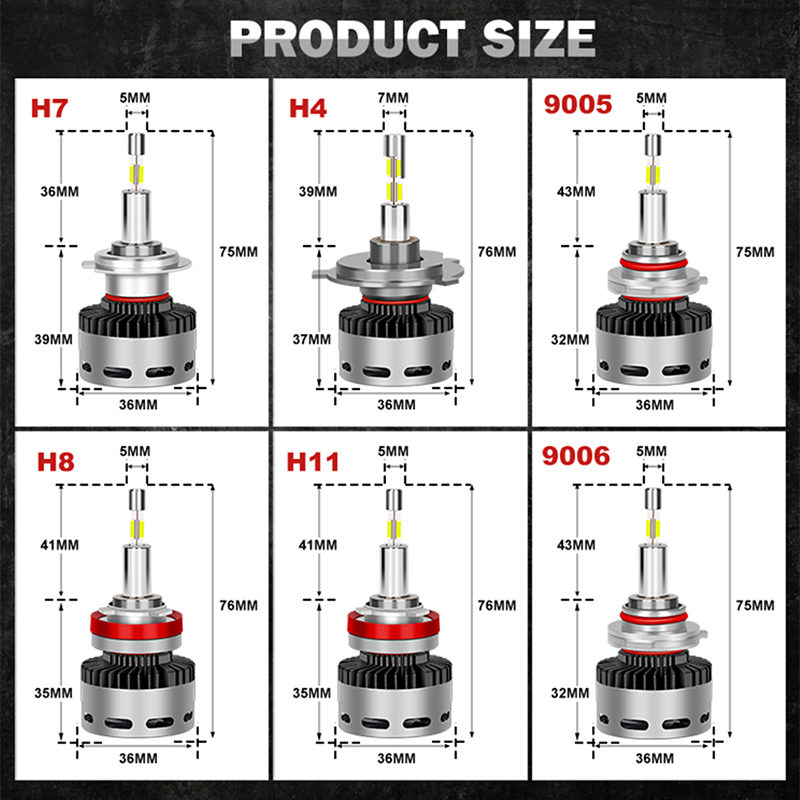 H7 LED Canbus 360 120000LM H4 H11 H1 HB3 9005 HB4 new 9006 HIR2 9012 2025 BiLED Projector Car Headlight Bulb fog lamp 300W 6000K 12V HLXG