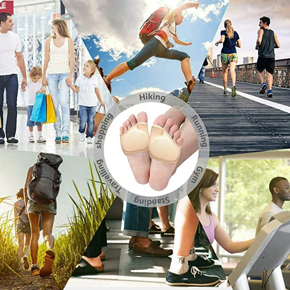 Silicone Insoles for Shoes Men Forefoot Insert Metatarsal Pads for Women Gel Foot Pads Calluses Blisters Pain Relief Half Socks