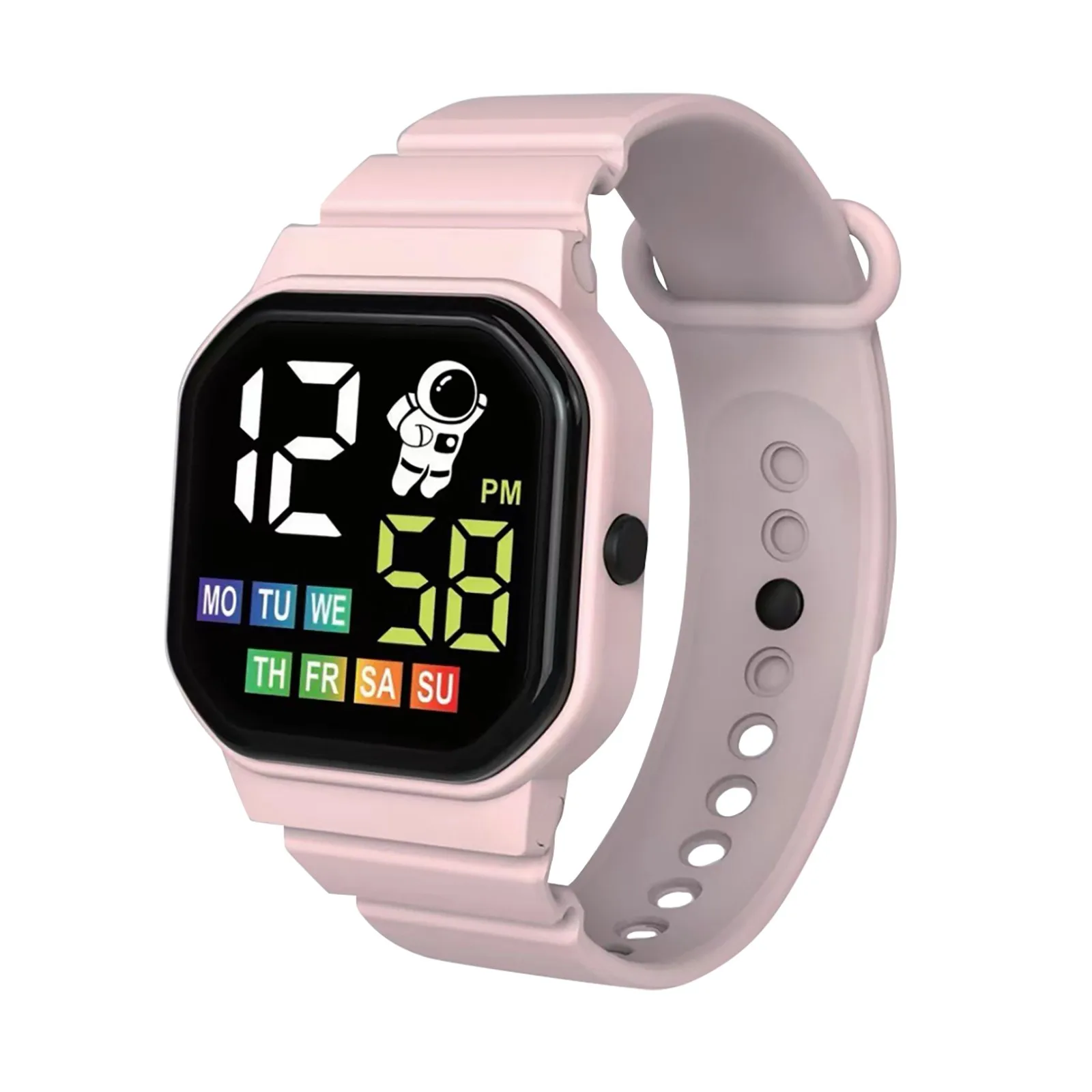 Multicolor Children Watch Display Week Digital Smart Watch Waterproof Silicone Strap Electronic Watch For Students Gift for Kids smile