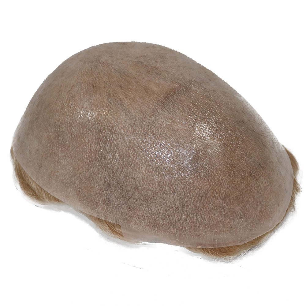 Mens Hairpieces Toupee for Men Blonde Human Hair Mens Wigs Real Hair Replacement System Human Hair, Thin Skin 0.03mm V-looped