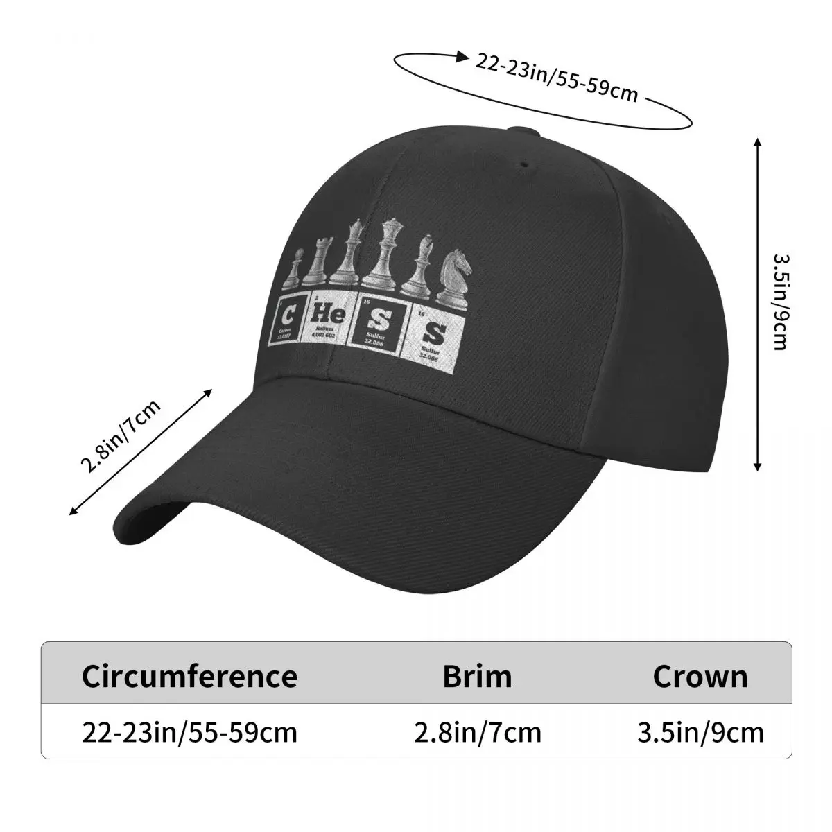 Funny Chess Player Game Board Baseball Cap Sun Protection Adjustable Periodic Table Of Elements Dad Hat Sprin Snapback Hats