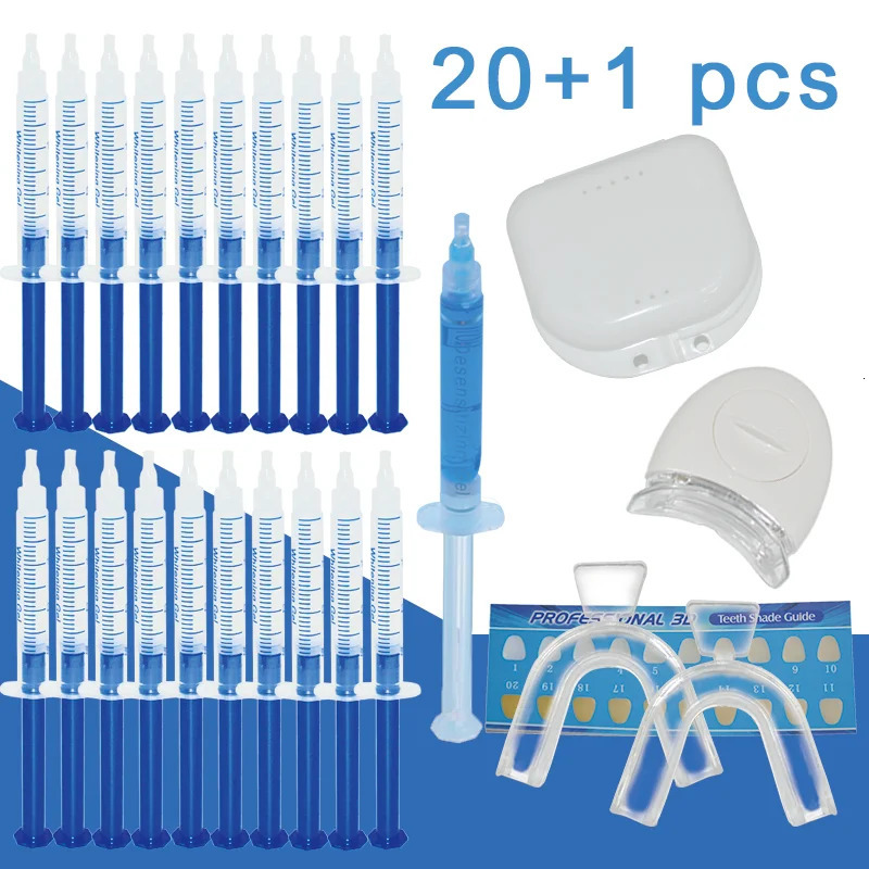 drop ship Home Use Teeth Whitening Kit with led light Care Oral Hygiene Tooth Whitener Bleaching White Carbamide Peroxide BULK240325