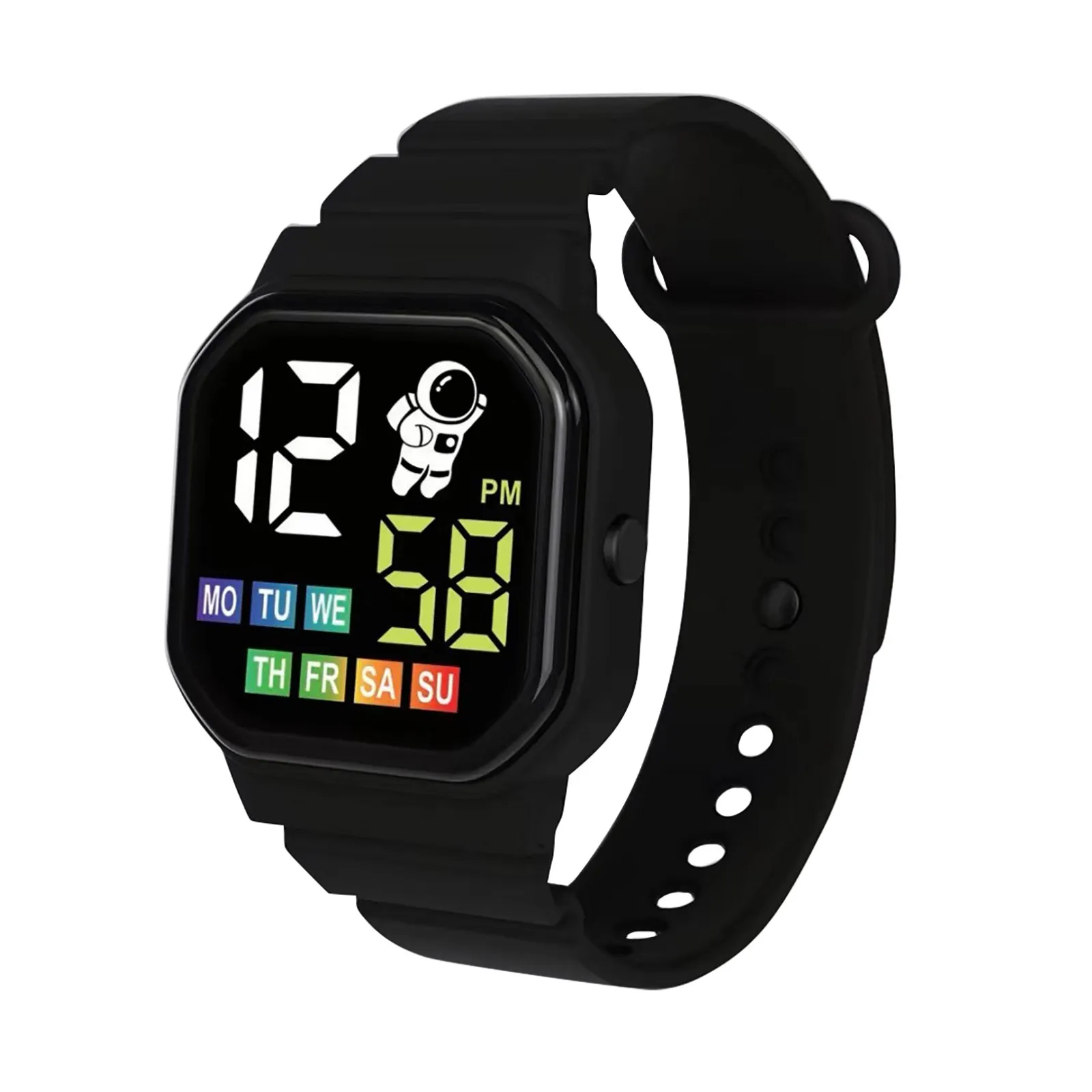 Multicolor Children Watch Display Week Digital Smart Watch Waterproof Silicone Strap Electronic Watch For Students Gift for Kids smile