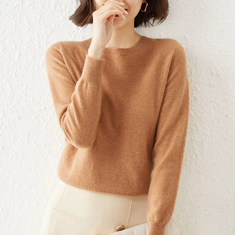 Women Sweater 2025 Autumn Winter O-neck Solid Pullovers Spring Warm Slim Bottoming Shirt Long Sleeve Casual new Basic Pull Femme Sweater