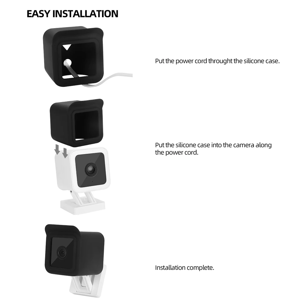 2pcs Surveillance Security Camera Skin Waterproof Silicone new 2025 Case for Wyze Cam V3