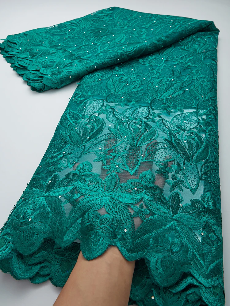 Green African Fabric 2023 2025 2.5Yards Embroidered Nigerian Laces Bridal High Quality French Tulle Lace For new Wedding Party TY2822