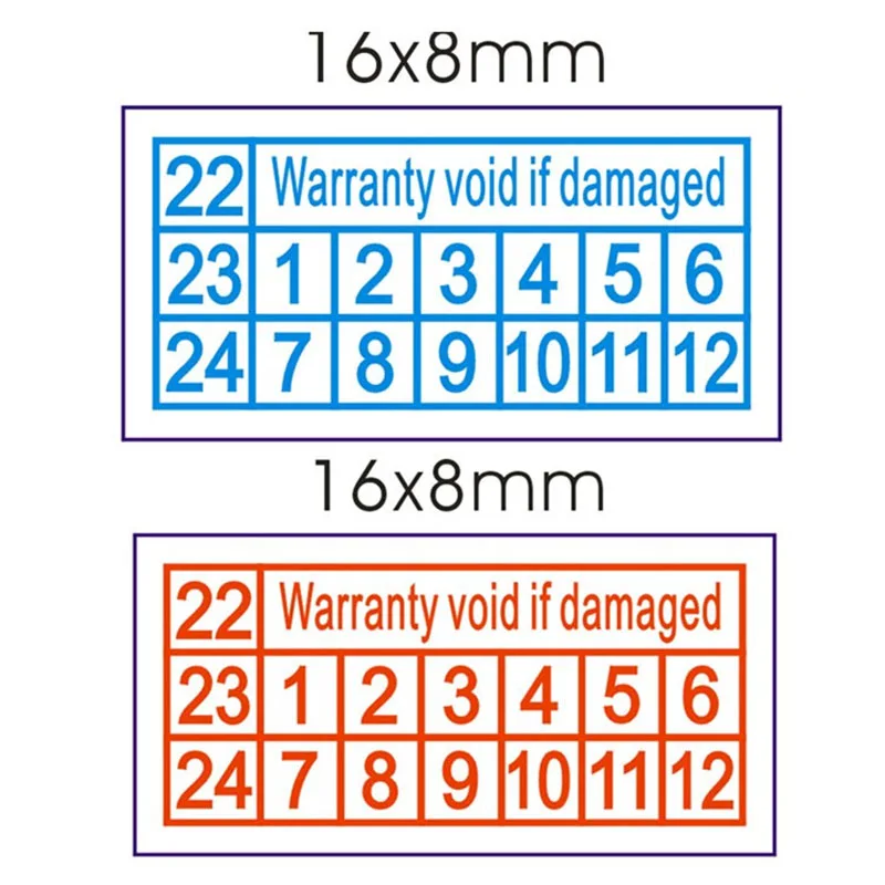 Wholesale 1000/ 1500/2000PCS Year Red Color Rectangle Shape Fragile Label Warranty Void If Removed Sticker