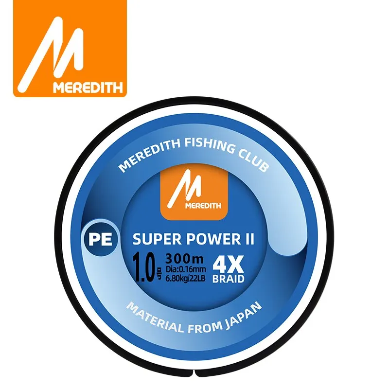 Fishing PE MEREDITH Braided Line 4 Strands 300M 15-80LB Multifilament Smooth Fishing Line For Fishing Lure Bait smile