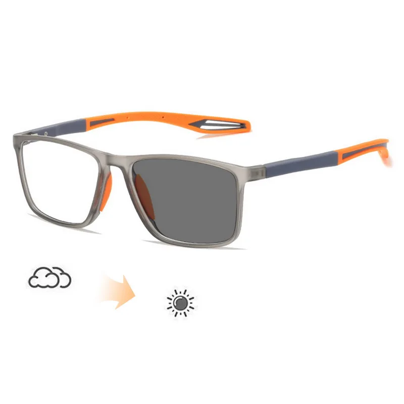 Sports Photochromic Myopia Glasses Unisex Flexible TR90 Outdoor UV Sunglasses Eyewear Men Women Ultralight Near Sight Eyeglasses