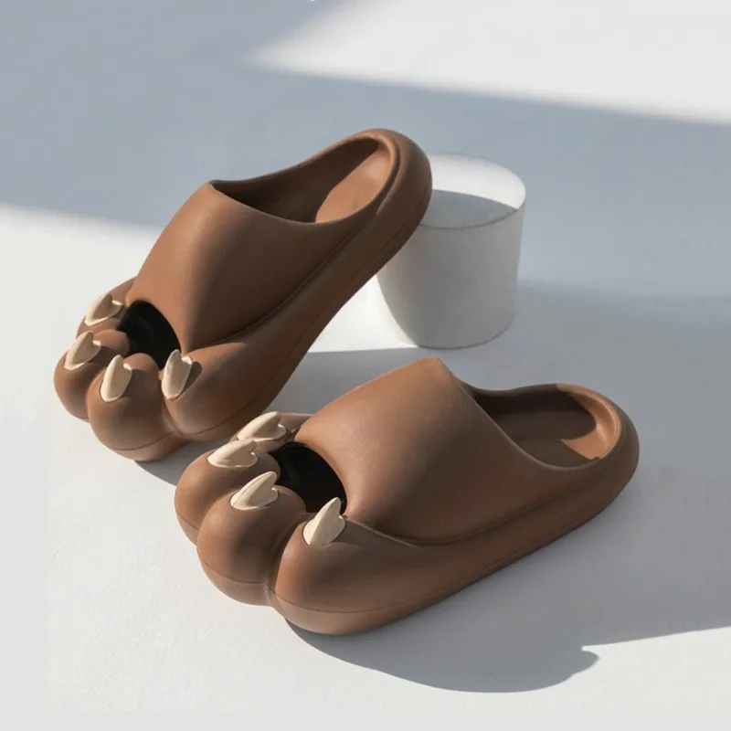 2023 Platform Cute Cat Paw Slippers 2025 Women Indoor Bathroom Slides Female Summer Shoes Soft new Eva Female Male Beach Flip Flops