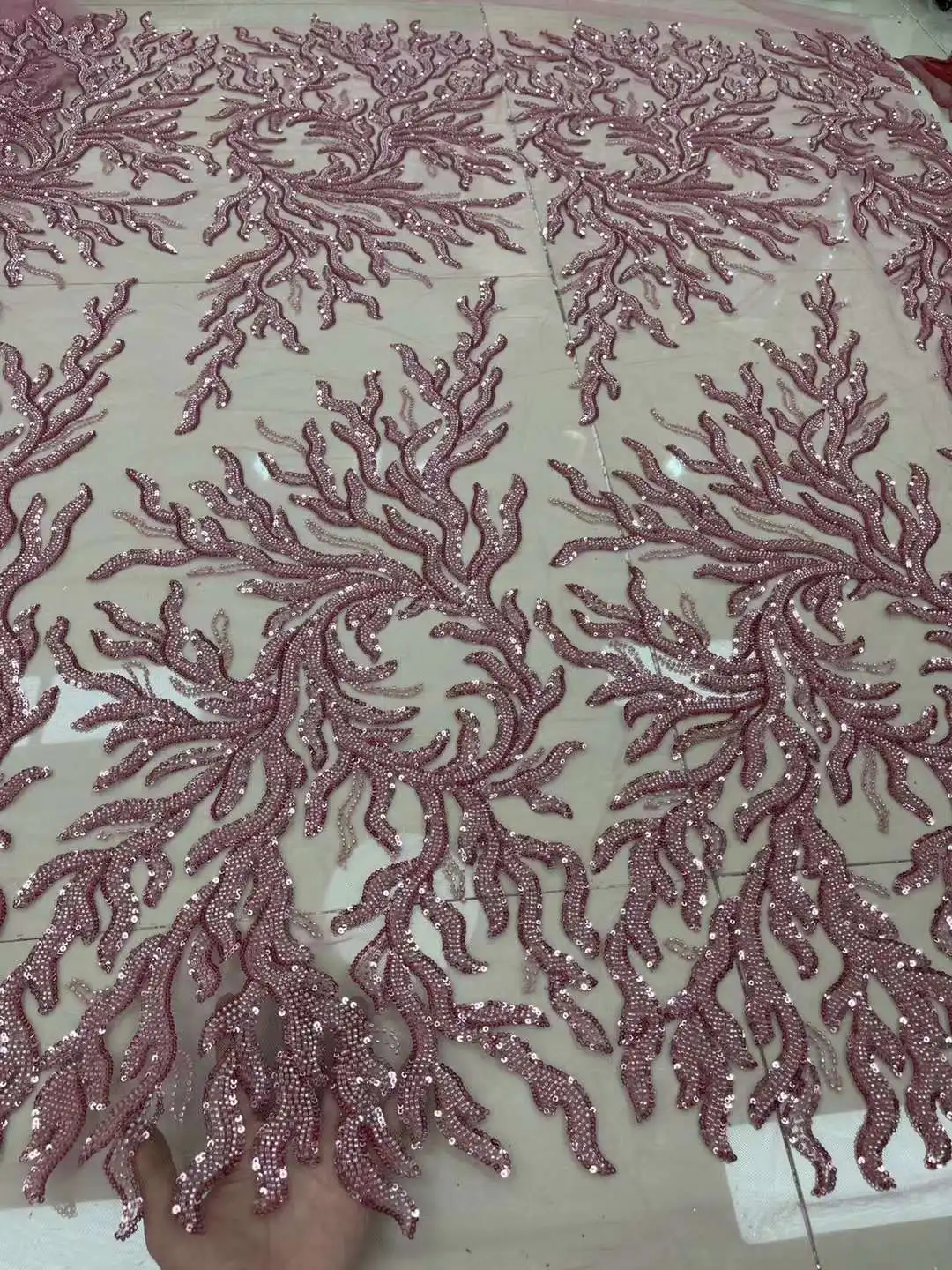 Latest African Sequins Beads Lace Fabric 2023 High Quality Lace Material French Nigerian Lace Fabrics For Women Party