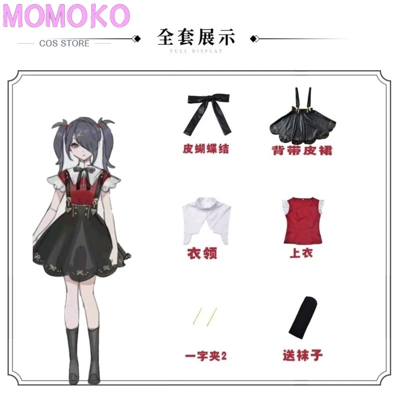 Needy Girl Overdose Abyss Cosplay Costume Shoe Wig Anime Game Ame Abyssoning Angle Dokuro Chan Cosplay Black Leather Skirt Set
