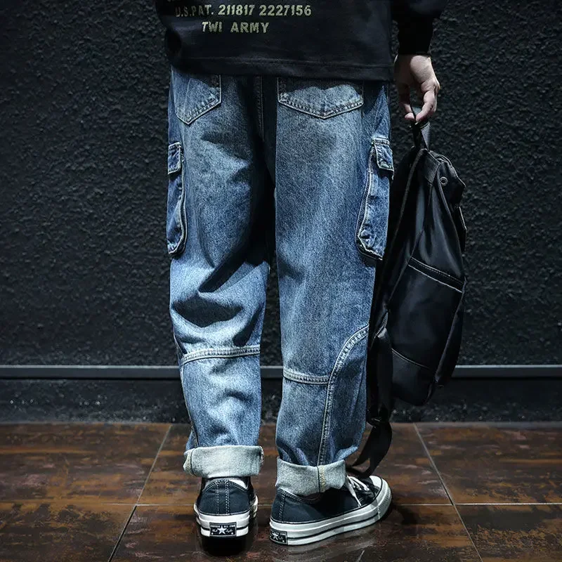 Extra Long Summer and Autumn Jeans Tall Mens Thin Stretched Plus Size Oversized Slim Fit High Waist Denim Trousers G114