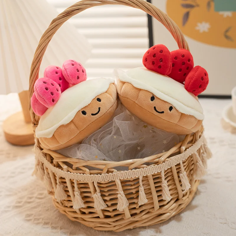 Adorable Strawberry Cake Plush Toy Stuffed Food Dessert Pillow Kawaii Sweet Birthday Party Decor Plushie 2025 new Creative Gift