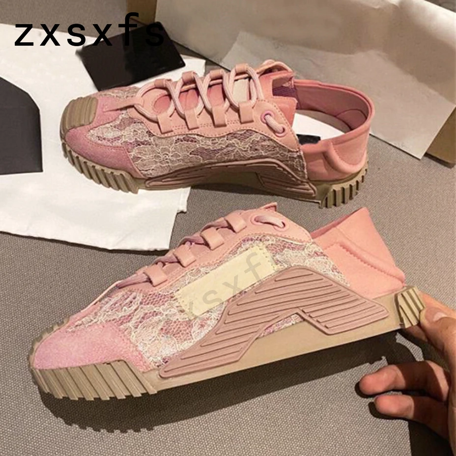 Brand Designer 2025 Women Flats Bottom Sneakers Black Cross-Tied Platform Causal Shoes Spring Summer Outside Walk new Runners For Women