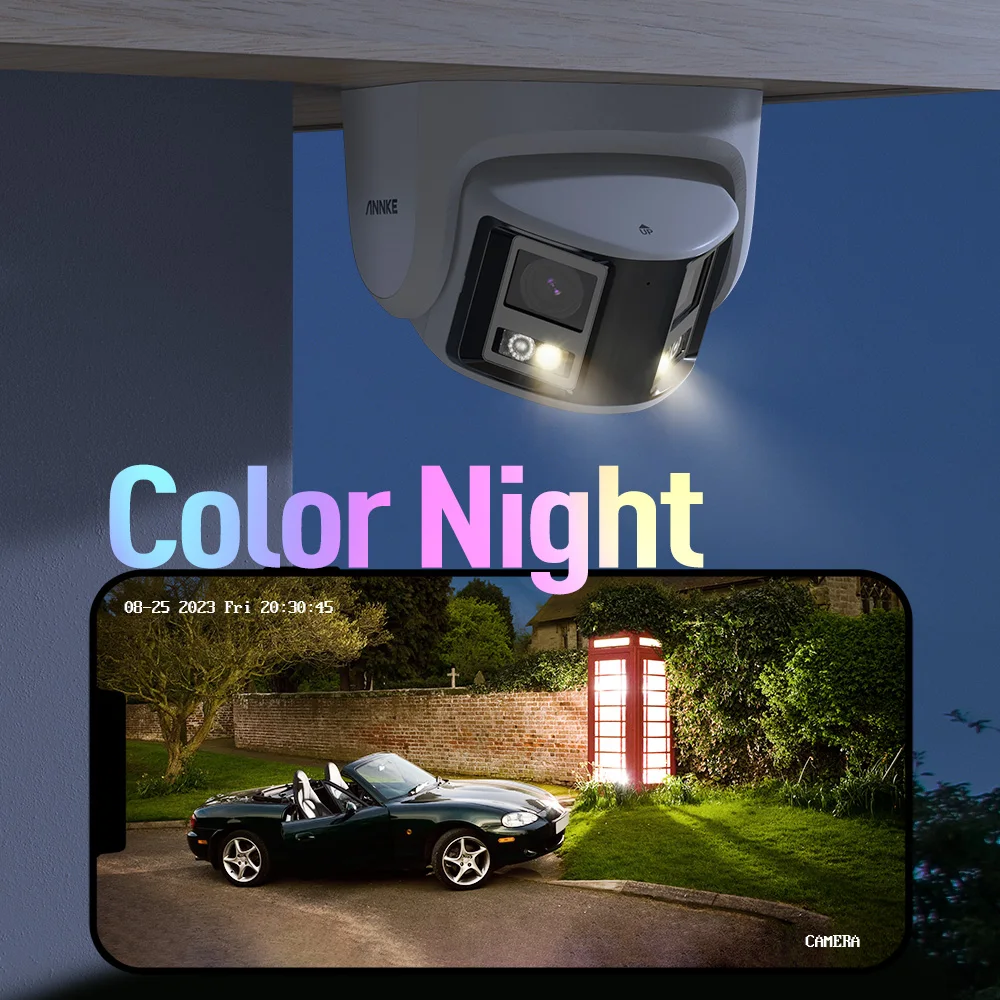ANNKE 4K Camera Security Panoramic Dual Lens Human Detect Auto Track Two Way Audio IP Camera Dual Lens Poe 180° Wide View Angle