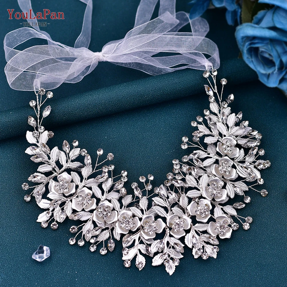 YouLaPan SH349 Elegant Wedding Dresses Belt Alloy Flower Crystal Belts for Bride Women new 2025 Waistband Jewel Accessories Bridal Sashes