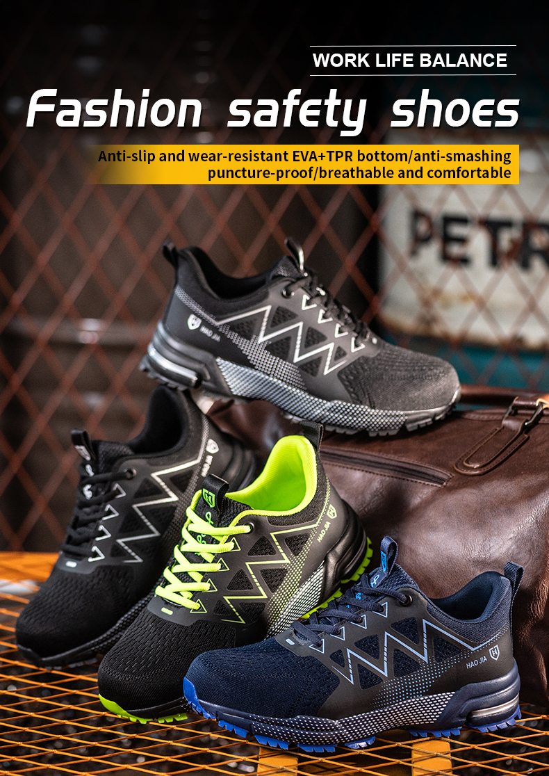 Safety Shoes Men Women Anti-Smashing Steel Toe Cap Indestructible Light Breathable Sneaker Work Shoes Safety Boots