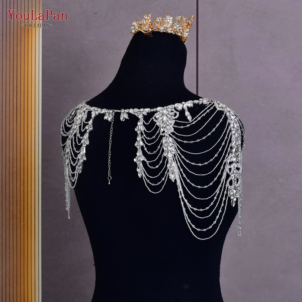 YouLaPan SG26 Wedding new Bridal Cape with Rhinestones Tassel 2025 Chain Wedding Jacket Bolero Top Evening Party Bridal Shawl Woman Wraps