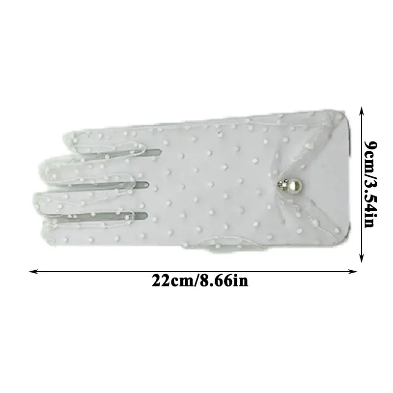 Wrist Length Bridal Wedding Gloves Sunscreen Mesh 2025 Lace Thin Spotted Gloves Sexy Transparentes new Organza Dot Printed Full Finger
