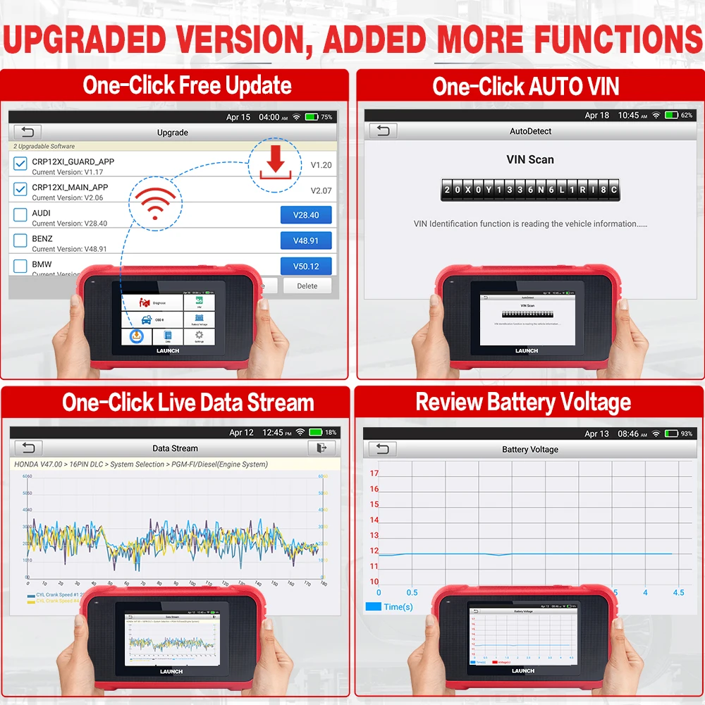 LAUNCH X431 CRP123E Car Diagnostic Tools new Engine ABS 2025 SRS AT Code Reader Scanner Auto VIN Scan 3 Reset Wifi Free Update pk CRP123