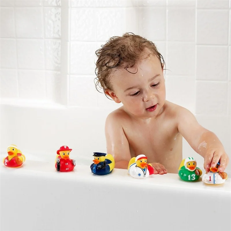 Cute Little Yellow Duck With Squeeze Sound Soft Rubber Float Ducks Play Bath Game Fun Gifts Toy For Children Baby Birthday