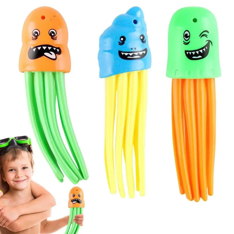 Dive Toys For Pool For Kids Underwater Swimming Toys Colorful Shark Fishbone Jellyfish Torpedo Underwater Games Throw Toy Diving