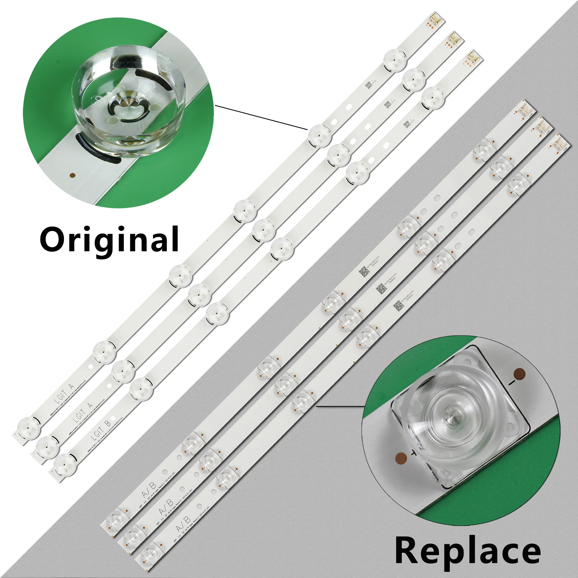 3pcs/lot Backlight 2025 LED Strip new Bars For LIG HC320DXN NC320DXN LC320DXE FGA6 FGA3 320DUE NC320DUN VBBP3 32 inch TV LED Backlight