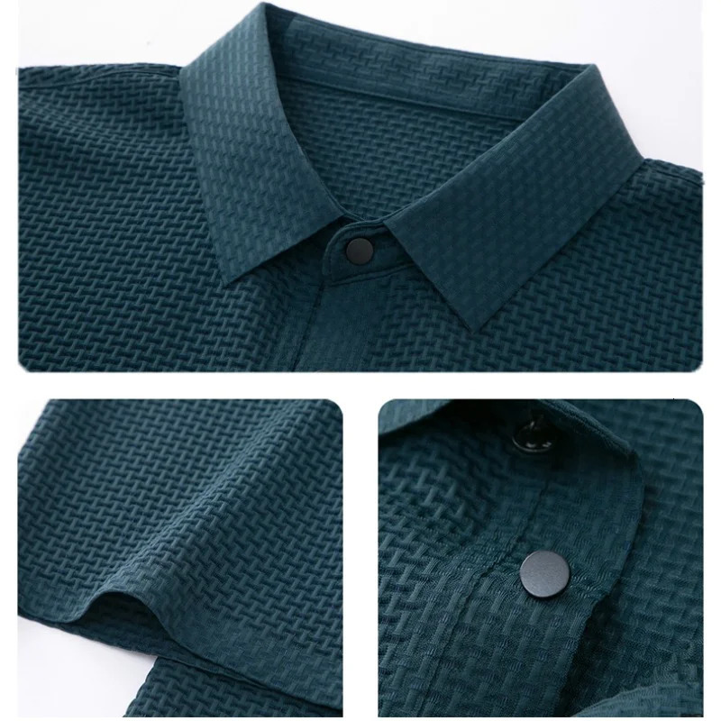 Summer Mens Short Sleeve T-shirt Cool and Breathable POLO Shirt Business Casual Sweat-absorbing Top 240325