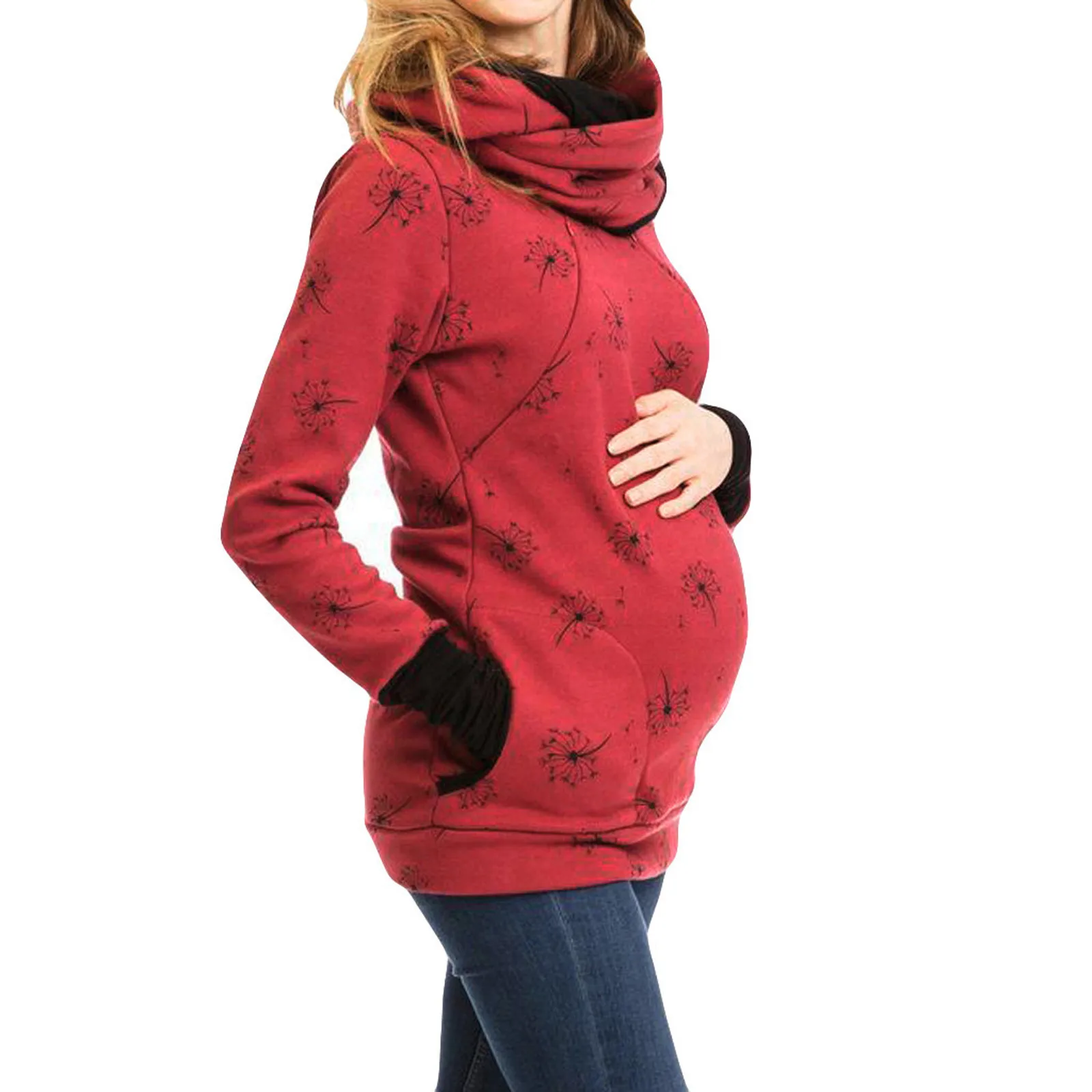 Women new Winter Maternity Breastfeeding Pullover Hoodie Beautiful High Quality Casual 2025 Nursing Clothes With Neckerchief Pregnancy