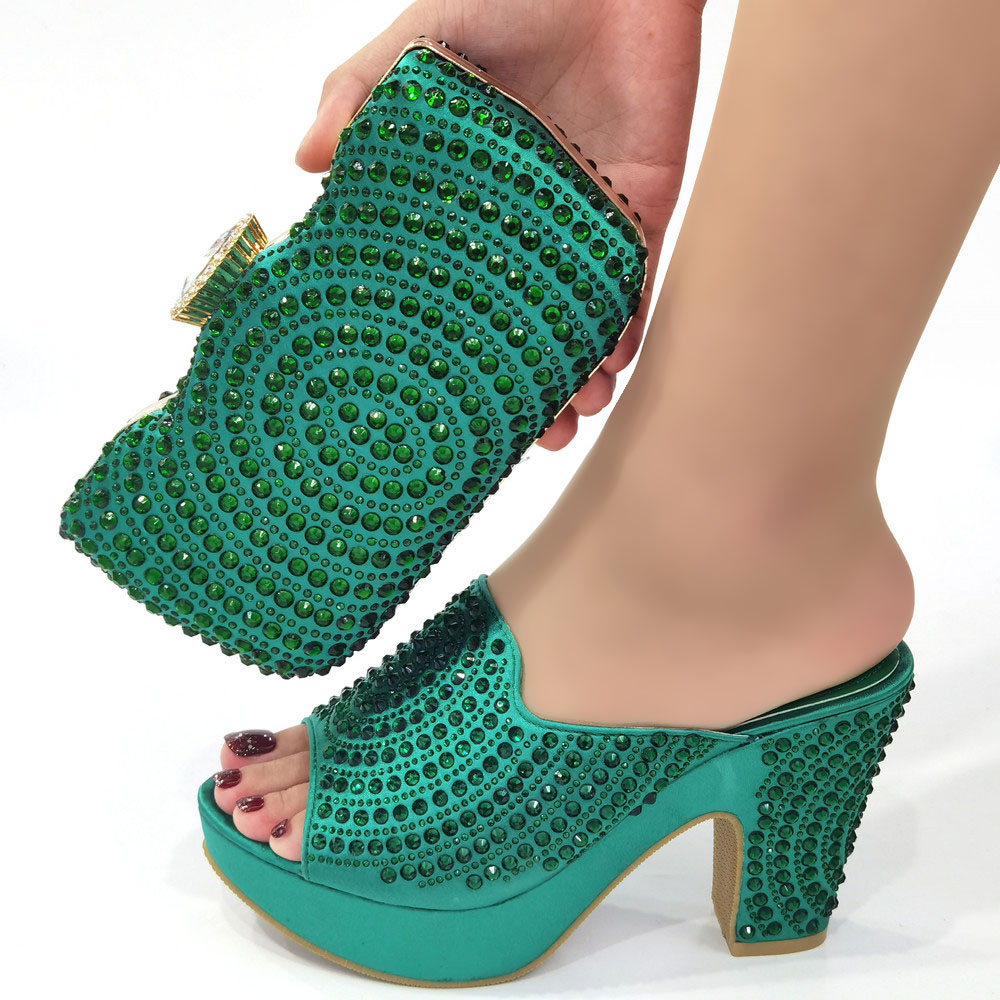 Doershow nice African Shoes And Bag Matching Set With red Hot Selling Women Italian Shoes And Bag Set For Party HDF1-15