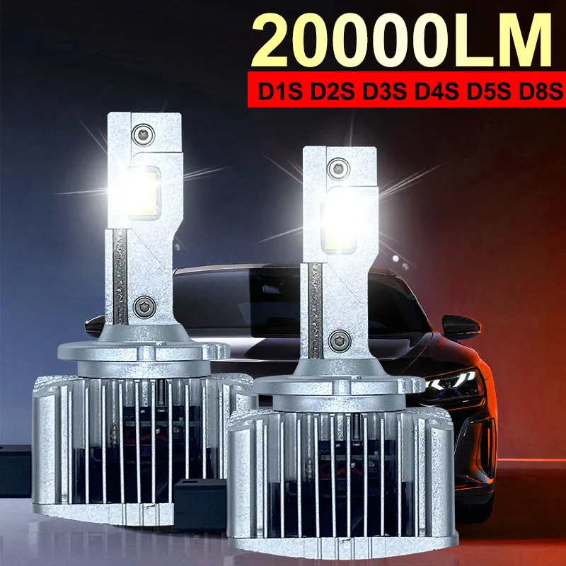 D1S D3S LED Headlights HID D2S D4S D5S D8S D1R D2R D3R Car Bulbs Turbo LED new Canbus 20000LM CSP 2025 Chip 6000K White 70W Plug&Play