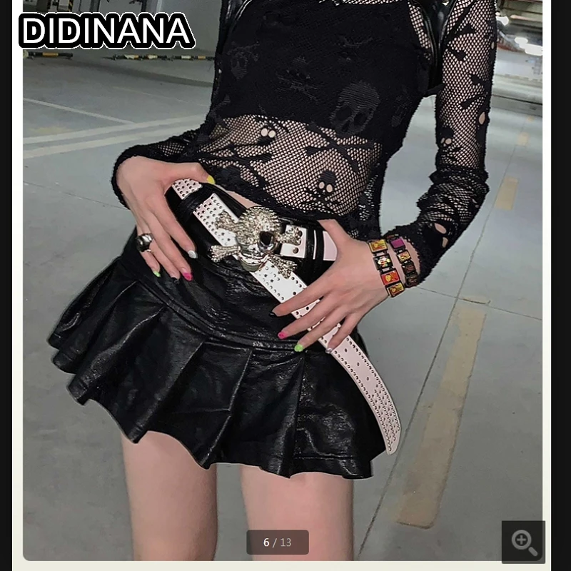 Rivet Billiards Spicy Girl Belt Women Gothic Punk Harajuku Y2K Men's Belt Decorative Personality